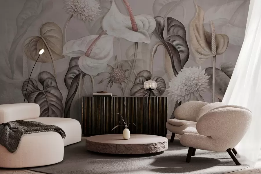 zidne murale Biljke na zidu w04669v1