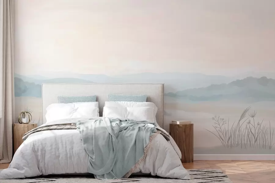 zidne murale lagani minimalistički krajolik u stilu slikarstva w04624