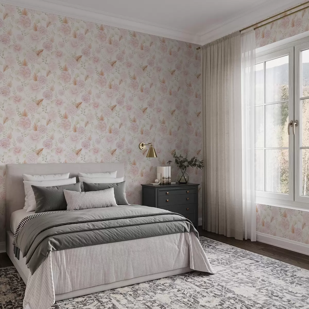 Pozadina Meki pastelni božuri i lišće na bijeloj pozadini a00669