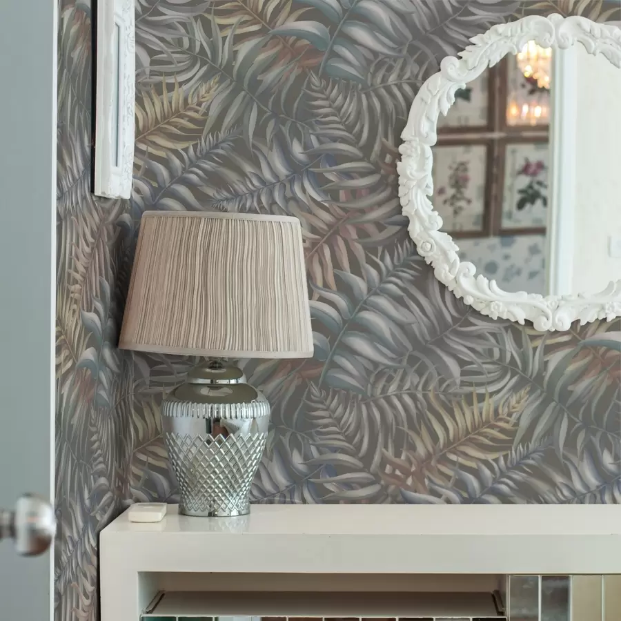 zidne murale Slojevito palmino lišće u prigušenim tonovima a00789