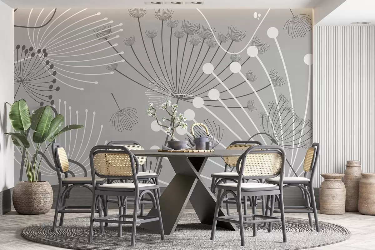 zidne murale Apstraktno cvijeće w04702v3