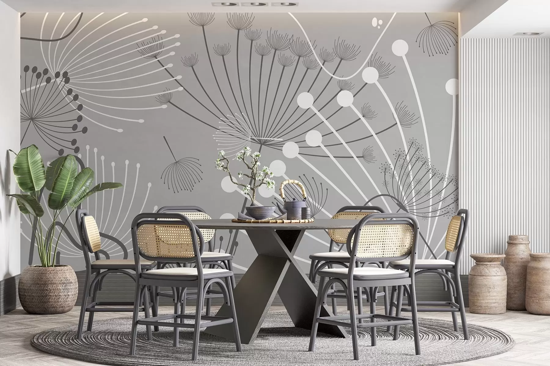 zidne murale Apstraktno cvijeće w04702v3