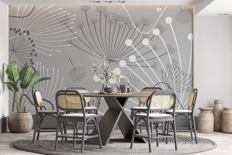 zidne murale Apstraktno cvijeće w04702v3