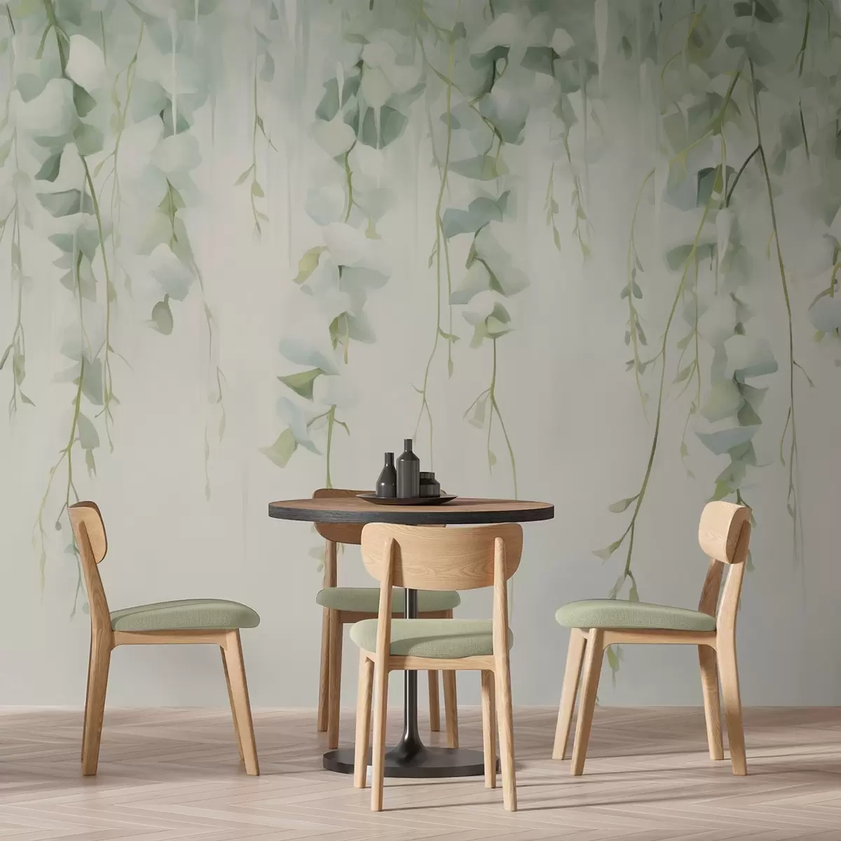 zidne murale Viseće grane s lišćem w04722