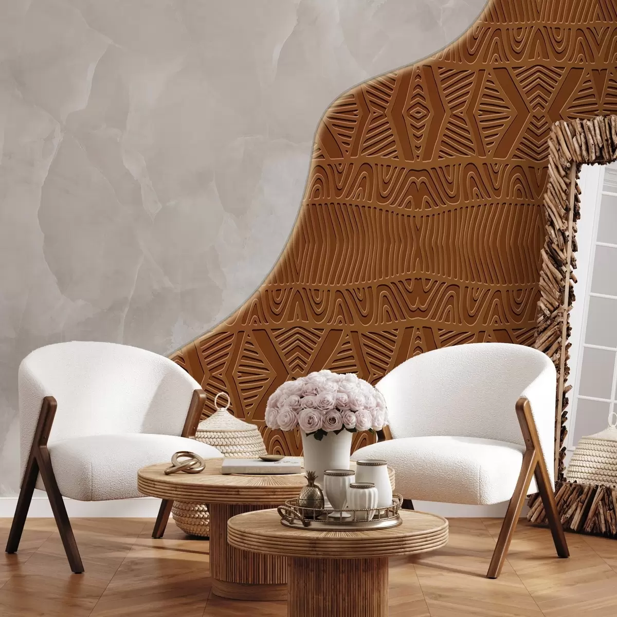 zidne murale Ornament i beton w04664