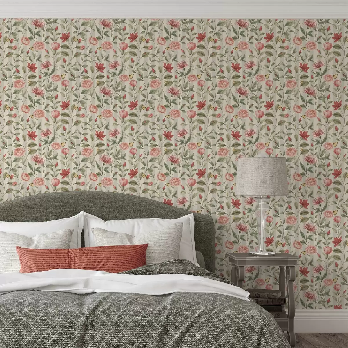 Pozadina Cvjetne stabljike s leptirima na svijetloj pozadini a00698