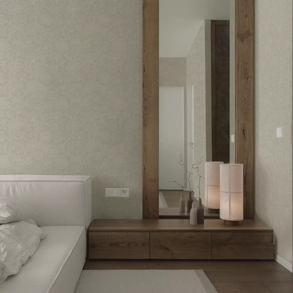 Pozadina Svijetli uzorak s ginkom i božurima a00700