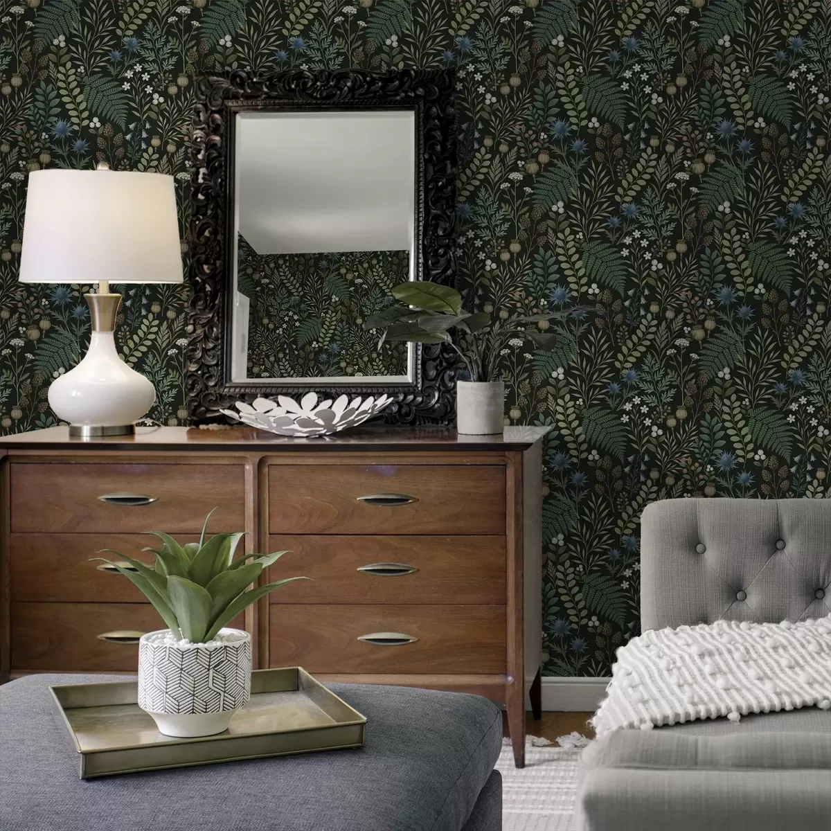 Pozadina Poljske trave, bobice i sjemenke na tamnoj pozadini a00706