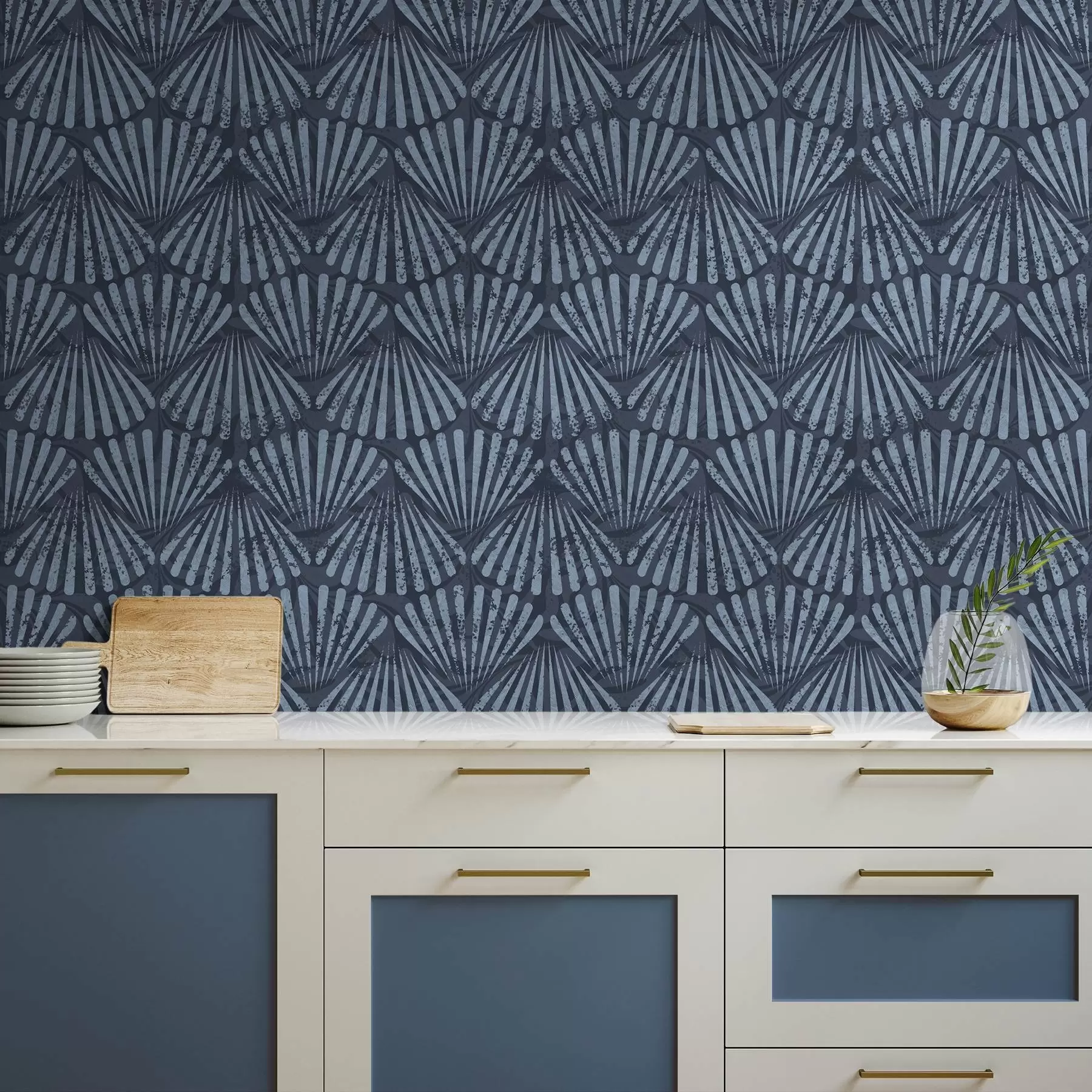 zidne murale Apstraktne zrake u nijansama plave, dinamičan motiv a00710