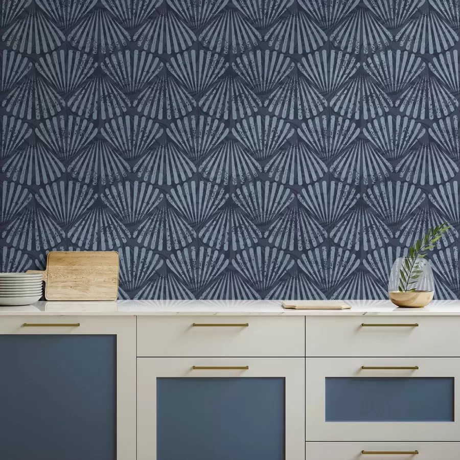 zidne murale Apstraktne zrake u nijansama plave, dinamičan motiv a00710