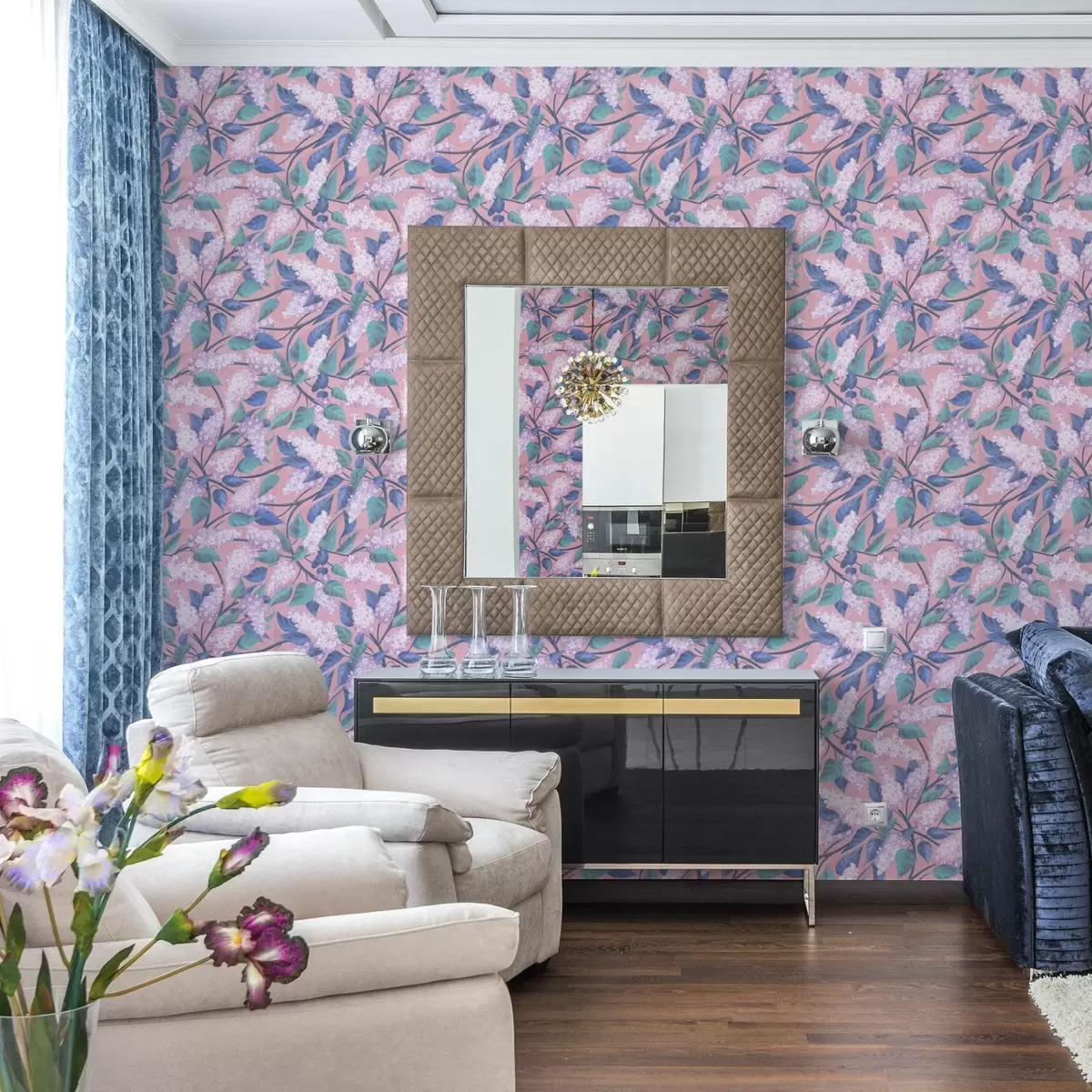 Pozadina Nježni cvjetovi lila na ružičastoj pozadini, proljetno raspoloženje a00797