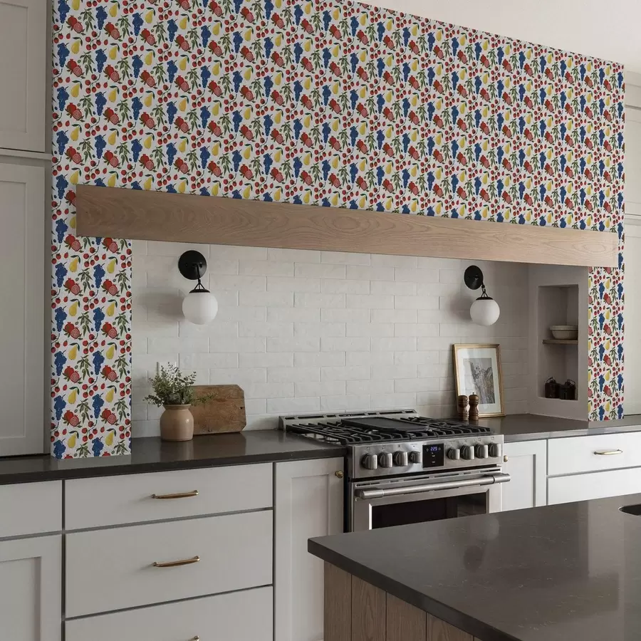 zidne murale Sočno voće: šipak, grožđe, kruške na bijeloj pozadini a00801