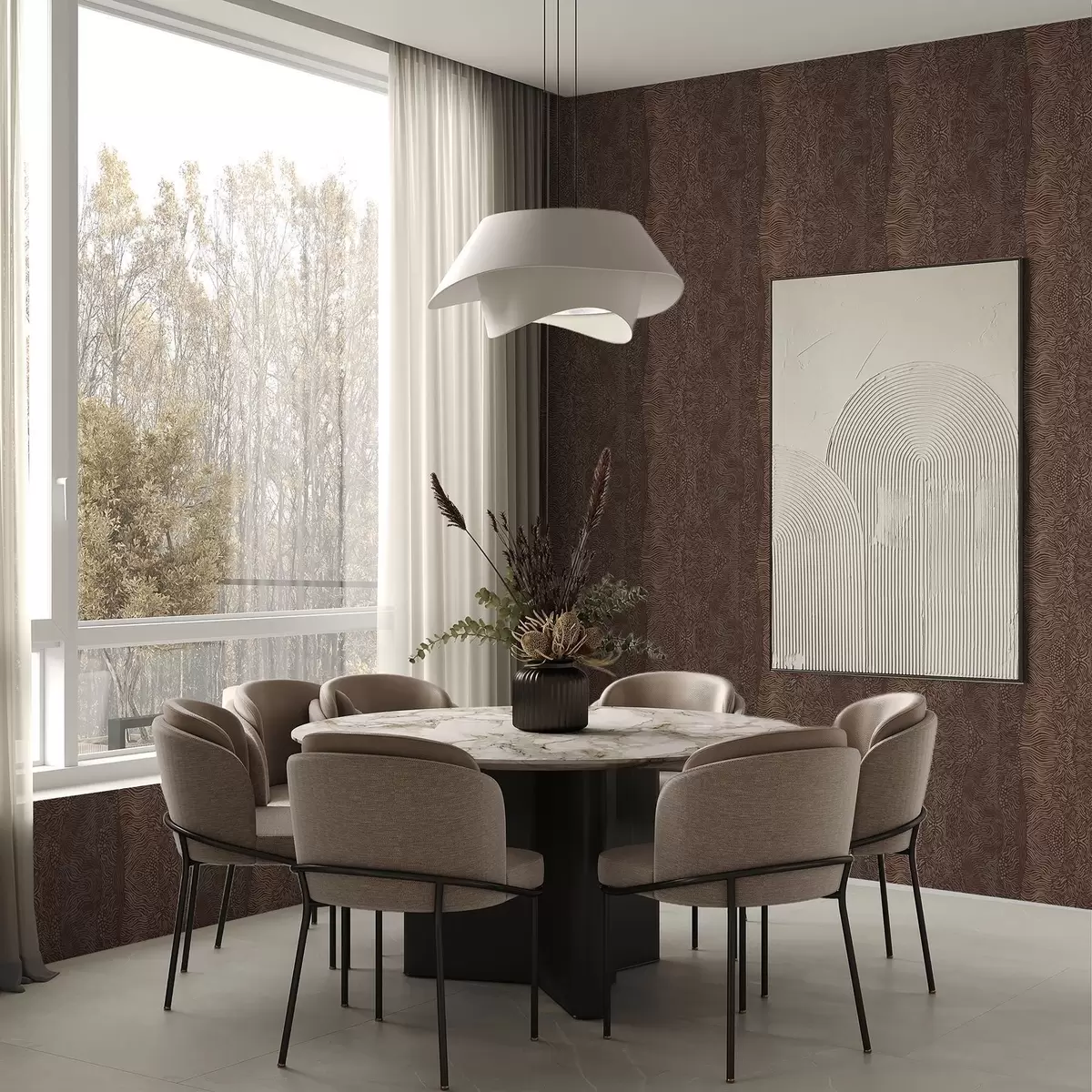 Pozadina Valoviti apstraktni uzorak u toplim smeđim tonovima a00804v1