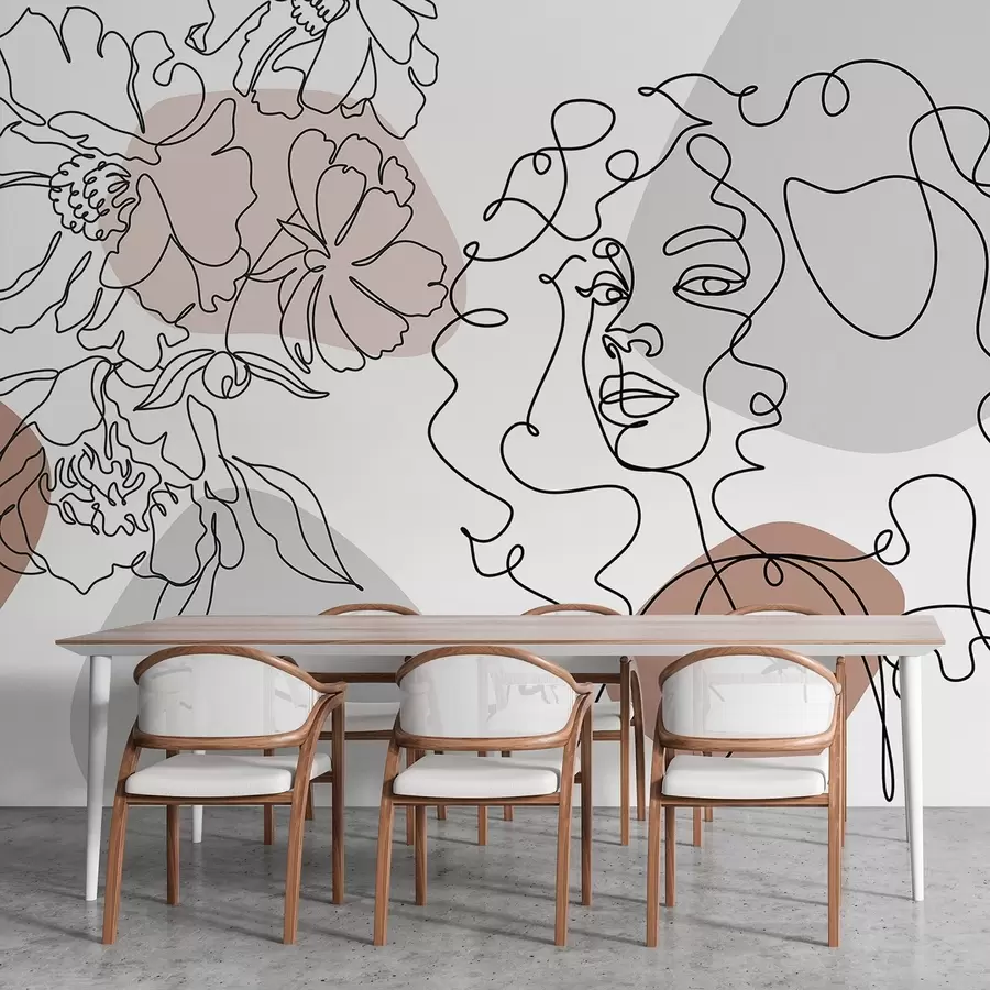 zidne murale Djevojka u redovima w04724