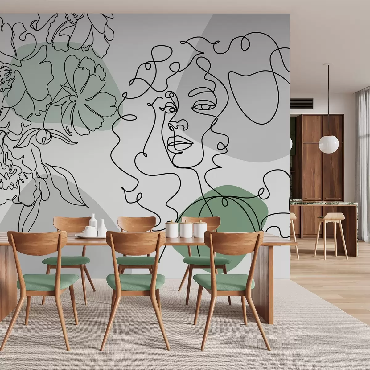 zidne murale Djevojka u redovima w04724v1