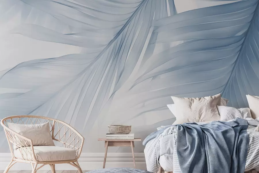 zidne murale Listovi paprati u nijansama plave w04727v1