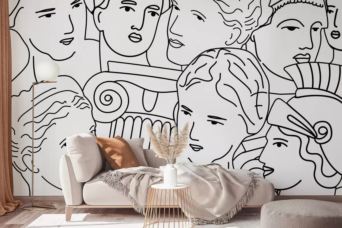 zidne murale Drevna lica w04728