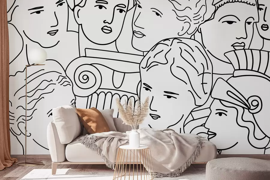 zidne murale Drevna lica w04728