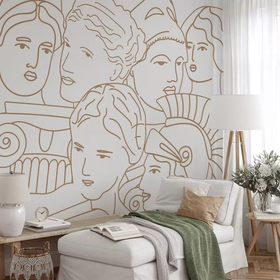 zidne murale Drevna lica w04728v1