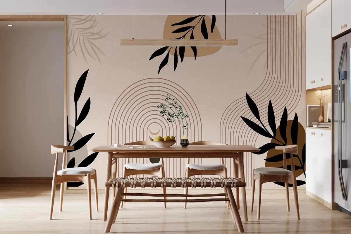 zidne murale Sažetak s biljkama w04745