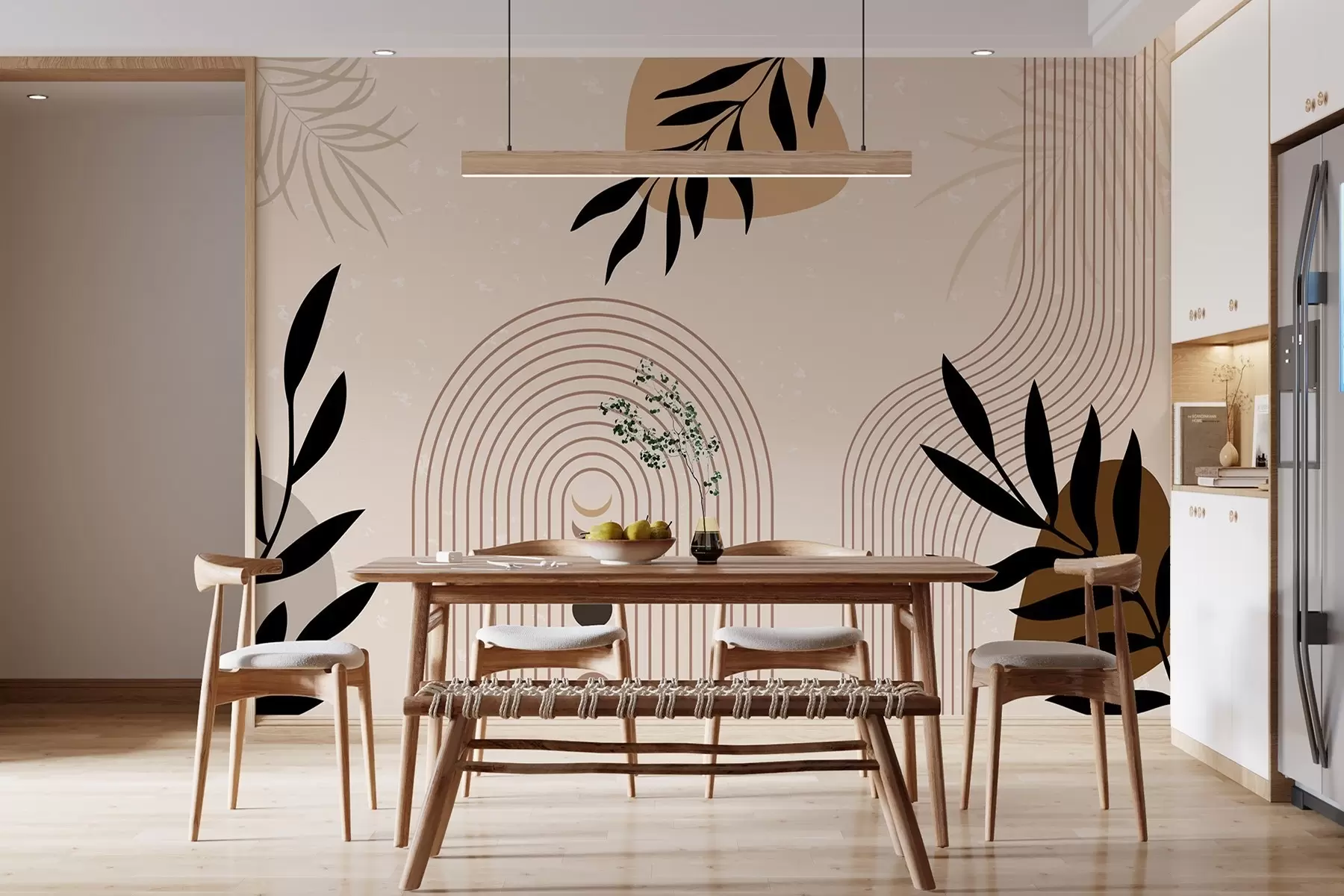 zidne murale Sažetak s biljkama w04745