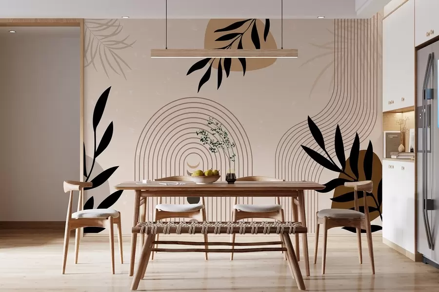 zidne murale Sažetak s biljkama w04745