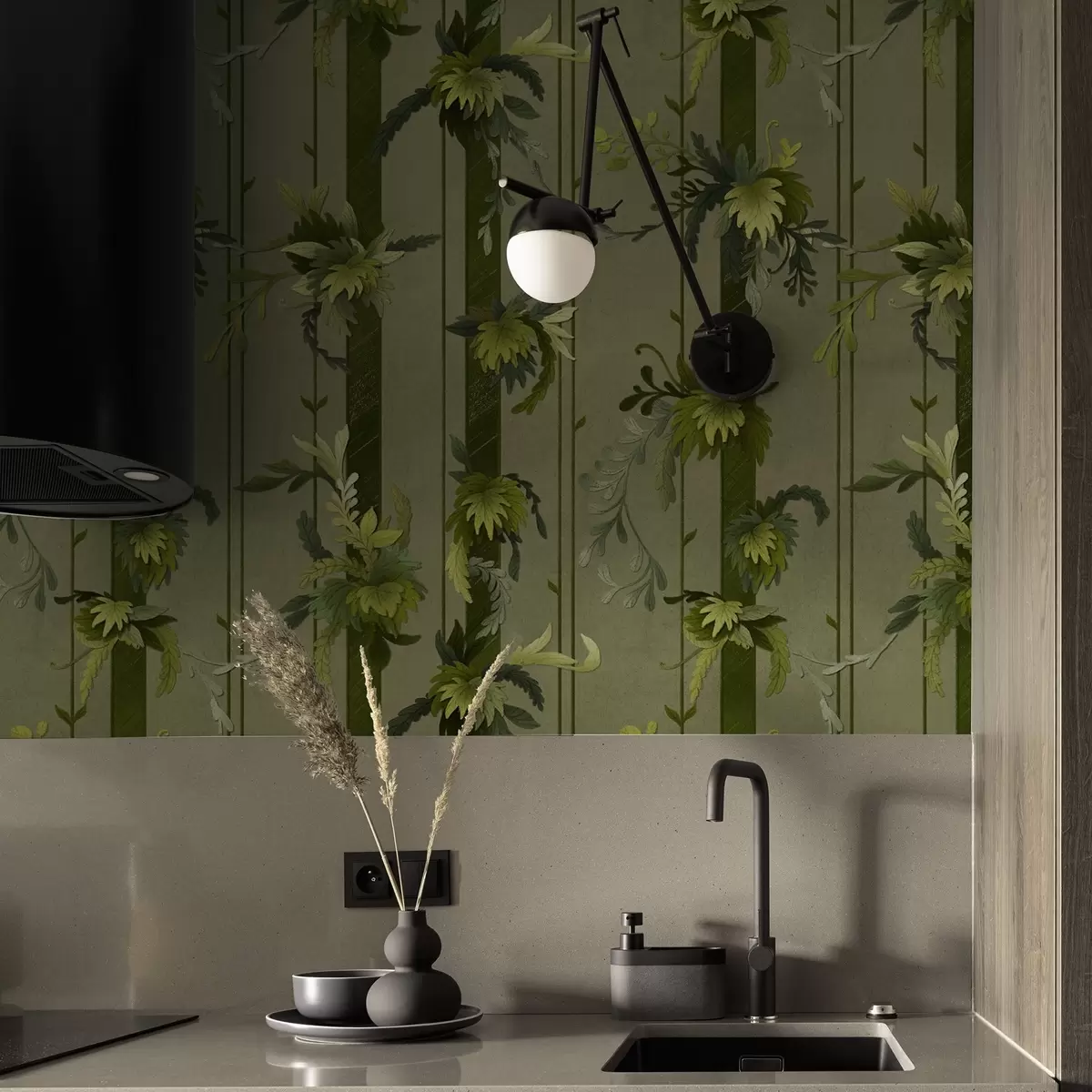 Pozadina Listovi i grozdovi vinove loze u svijetlozelenim akvarelnim tonovima a00807