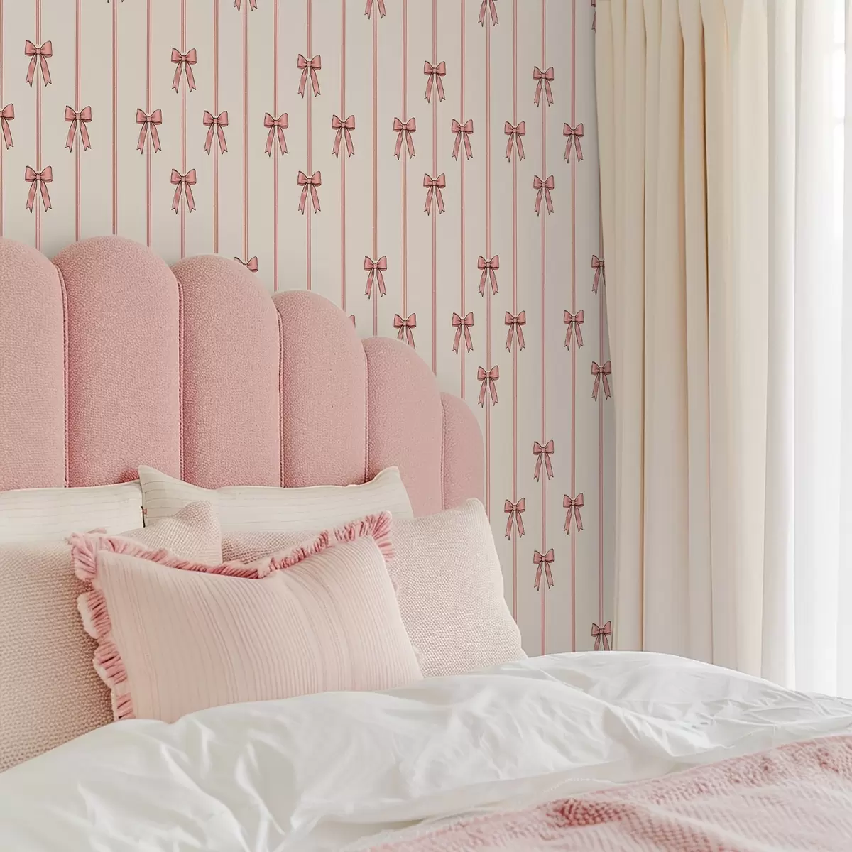 Pozadina Vertikalne vrpce s mašnama, bjelokostna pozadina a00653