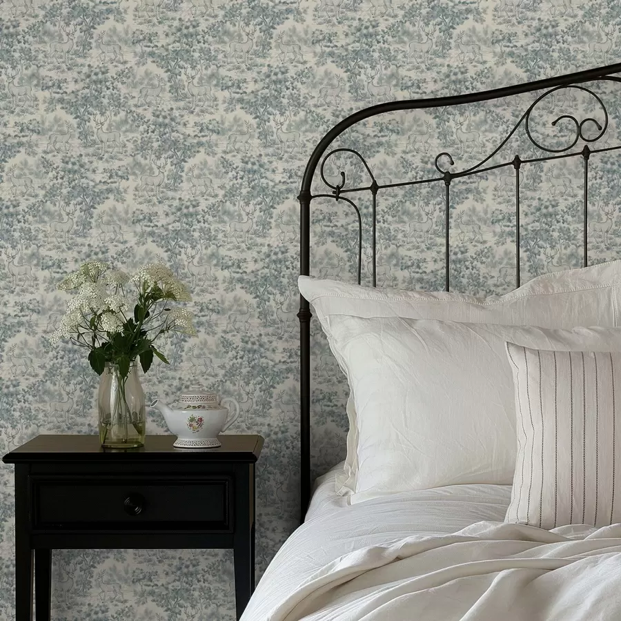 zidne murale Monokromatski prizor jelena u šumi a00748