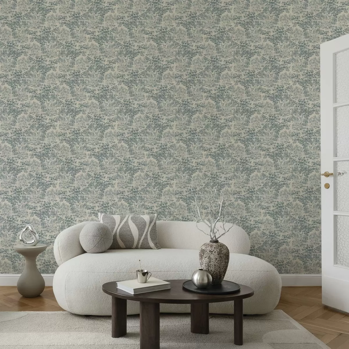 Pozadina Monokromatski prizor jelena u šumi a00748