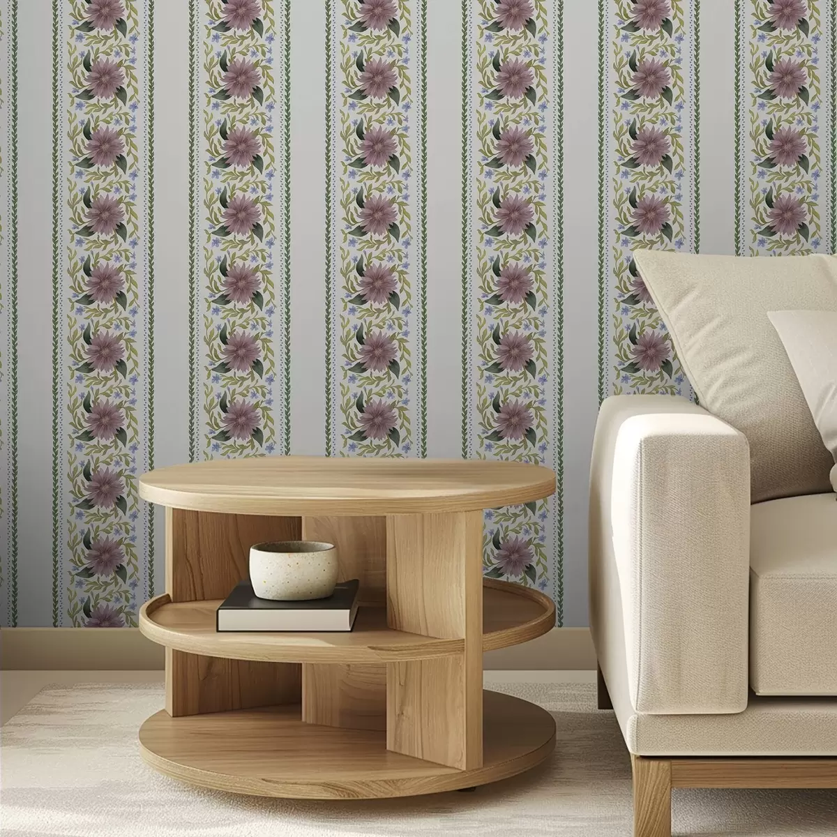 Pozadina Vertikalne cvjetne pruge u lila-plavim tonovima a00809