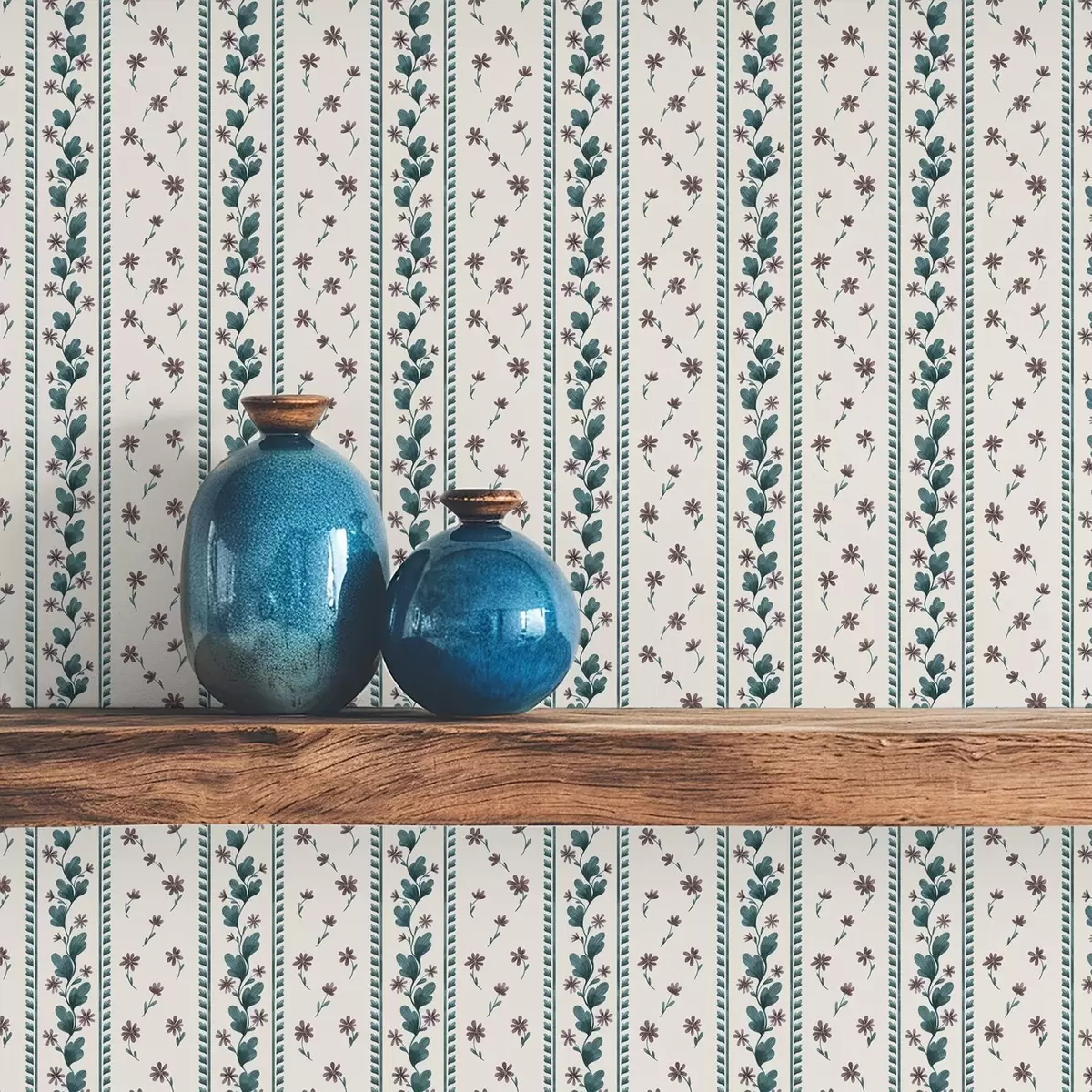 Pozadina Vertikalne cvjetne pruge u plavo-smeđim tonovima a00811