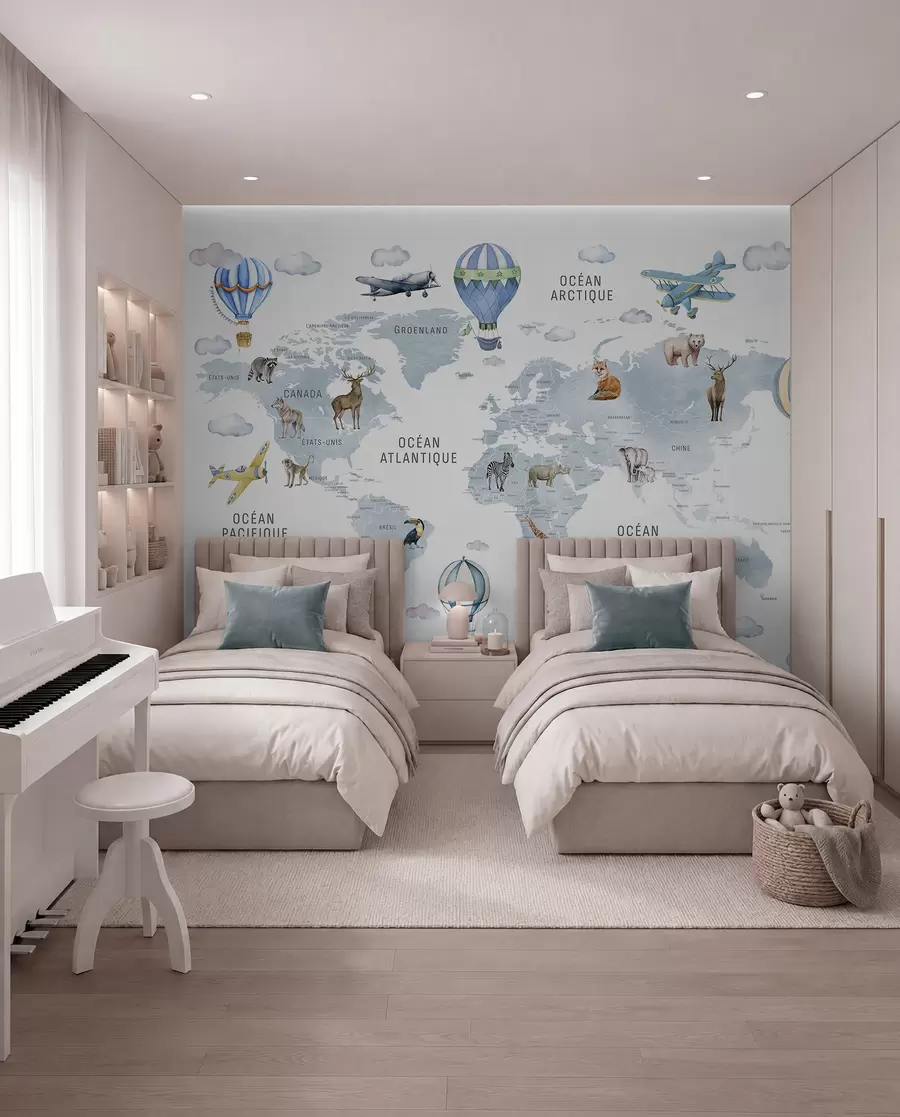 zidne murale Plavi atlas na francuskom c00001frv1