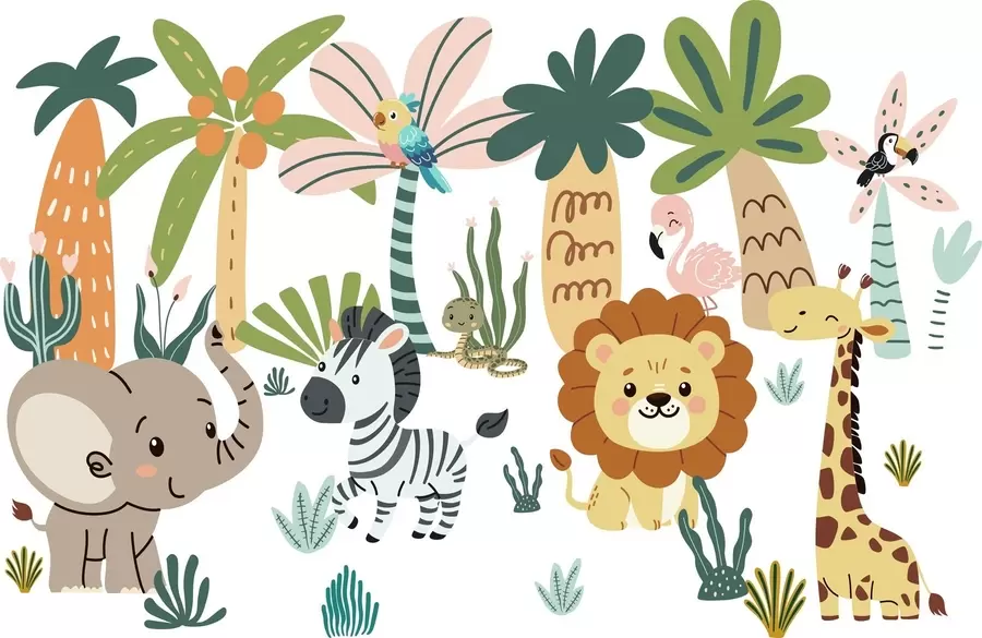 zidne murale Dječje životinje w04758