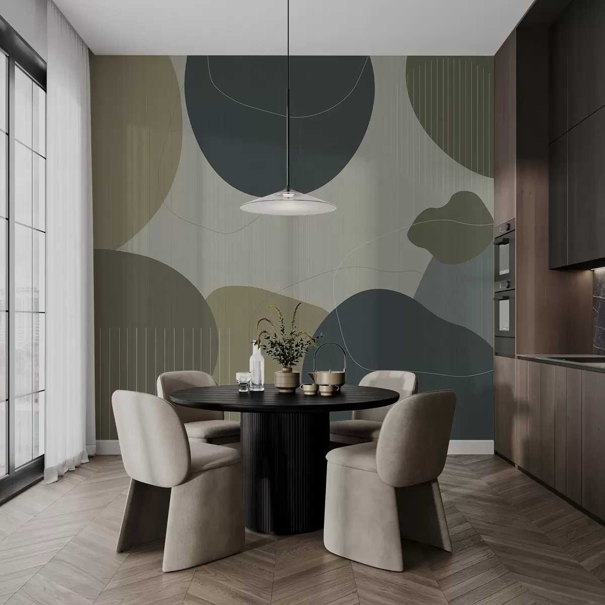 zidne murale Apstraktni krugovi w04759v2