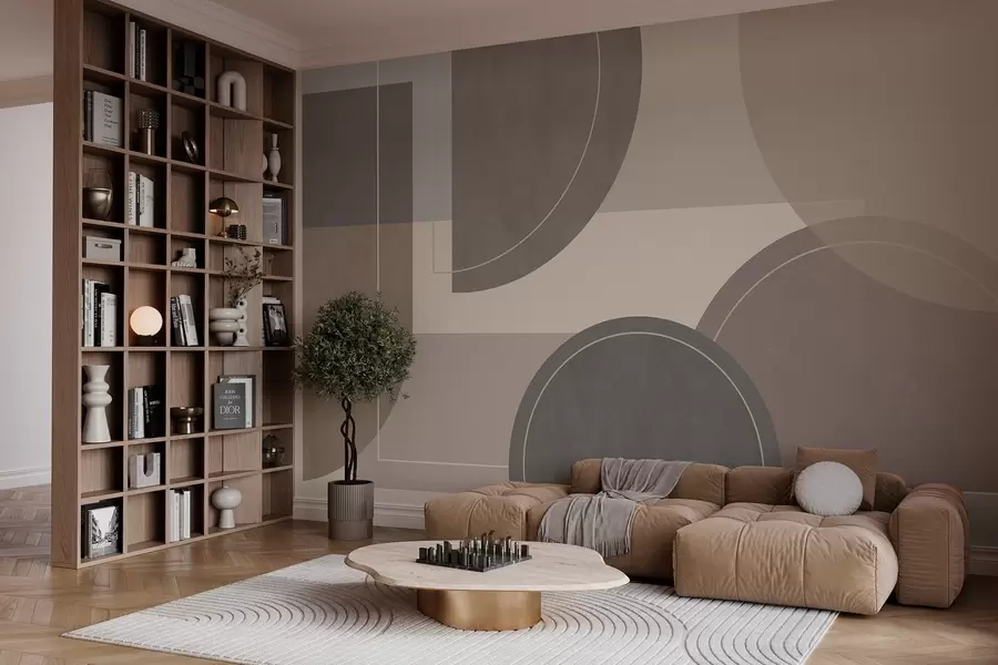 zidne murale moderna geometrija u prirodnim bojama w04811