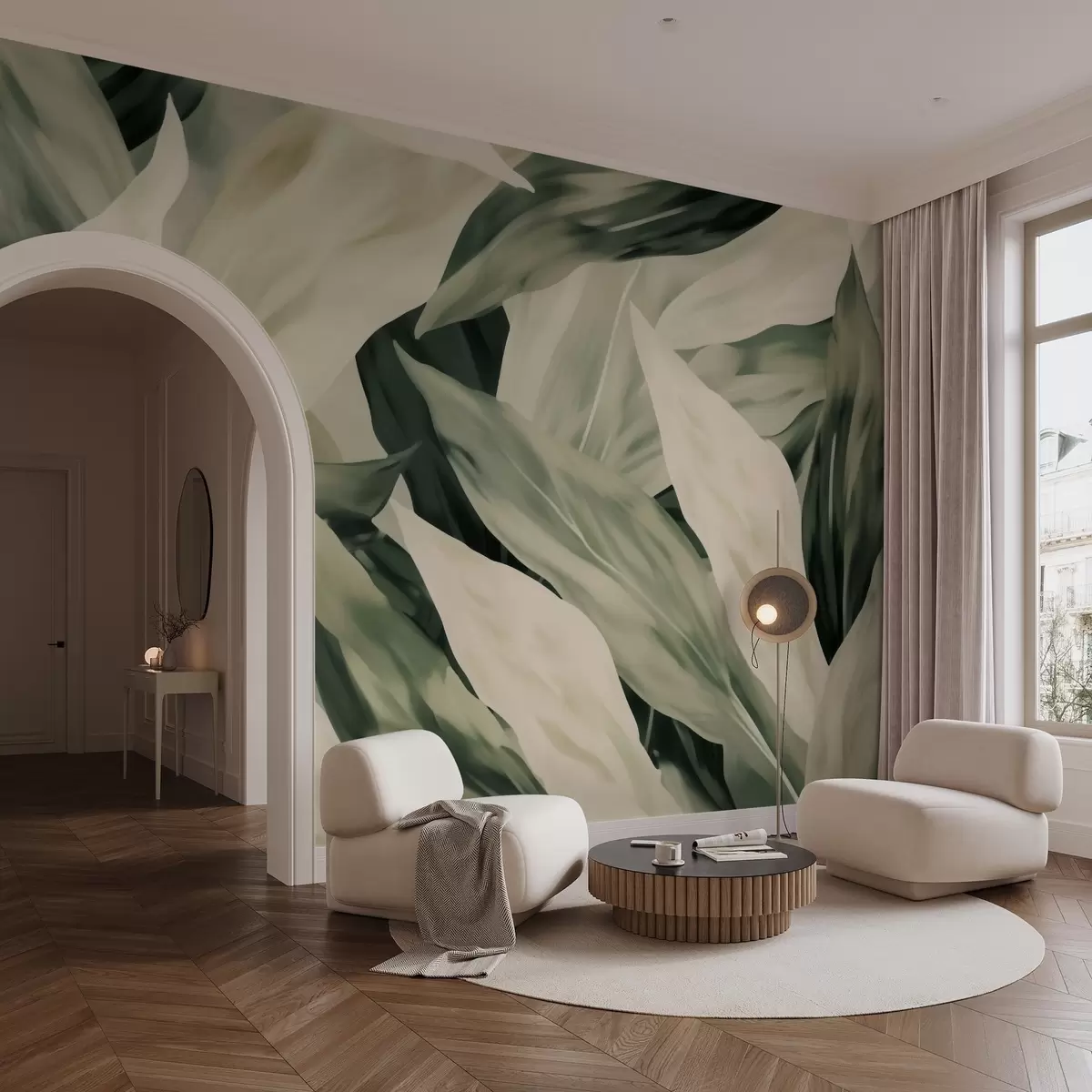 zidne murale Slikano lišće w04799