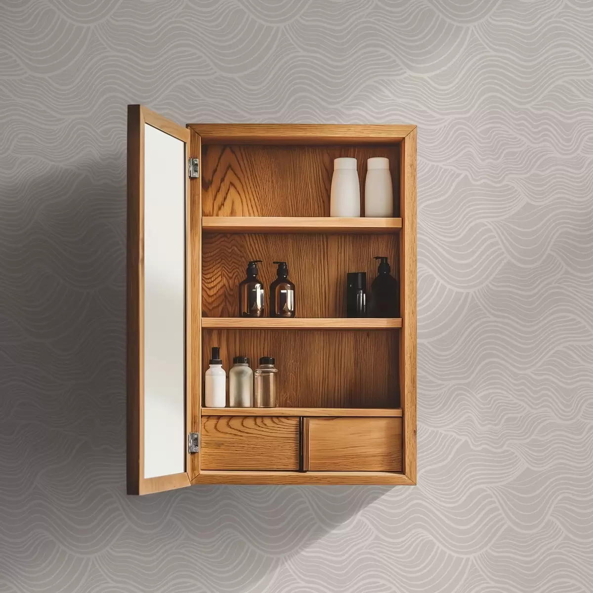 Pozadina Valovite linije u tonu na toploj bež boji a00681v1