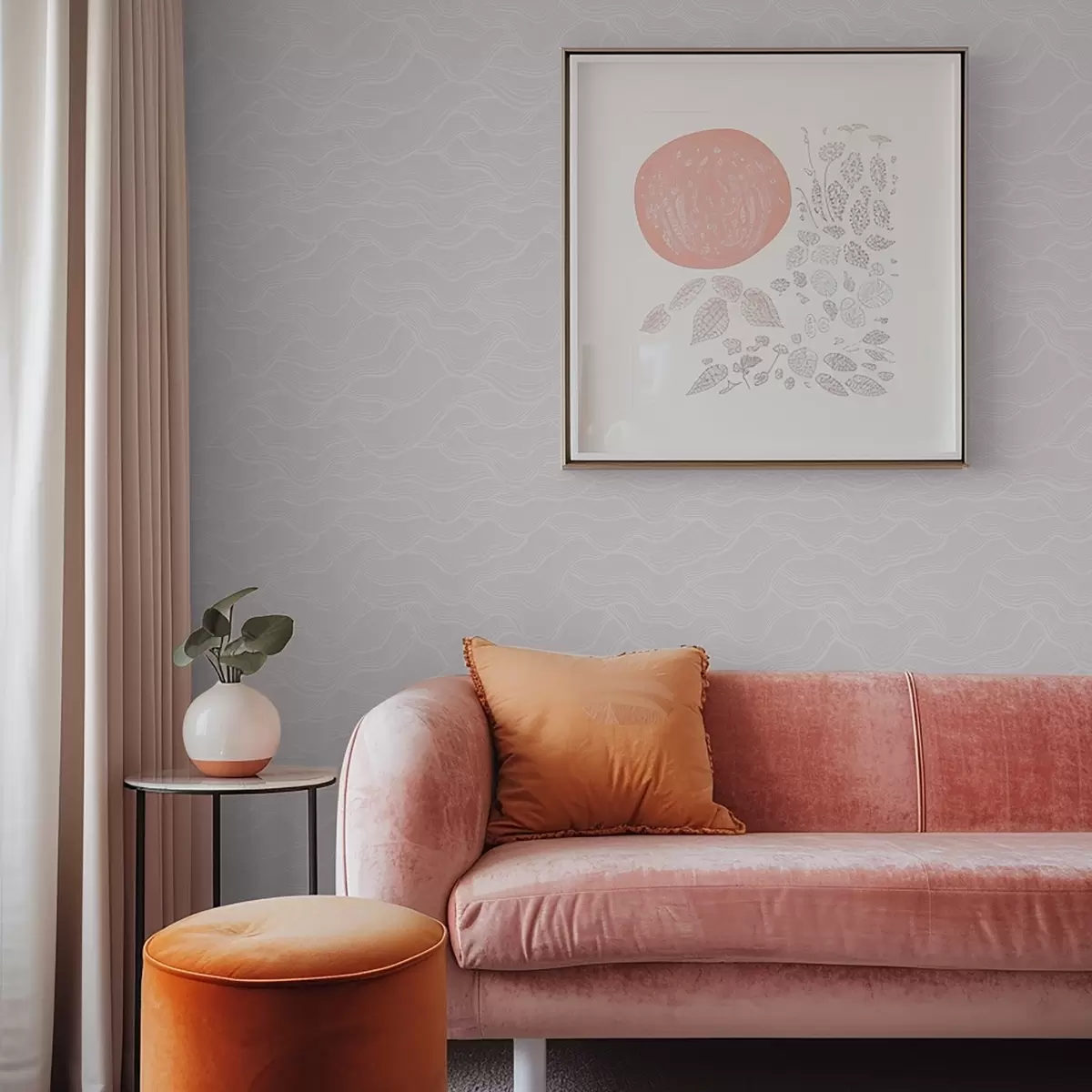 Pozadina Pastelno ružičasta podloga s valovitim linijama a00682v3