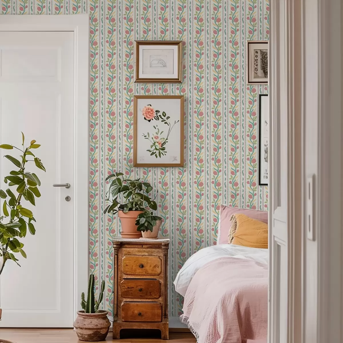 Pozadina Pruge s koraljnim pupoljcima na svijetloj krem pozadini a00816v1