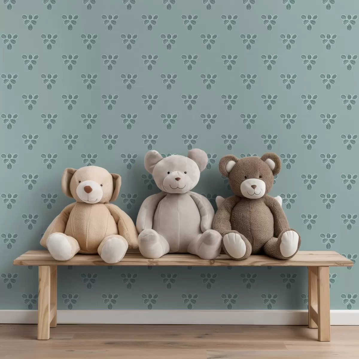 Pozadina Mala ponavljanja: trio lišća na hladno plavoj boji a00848v1