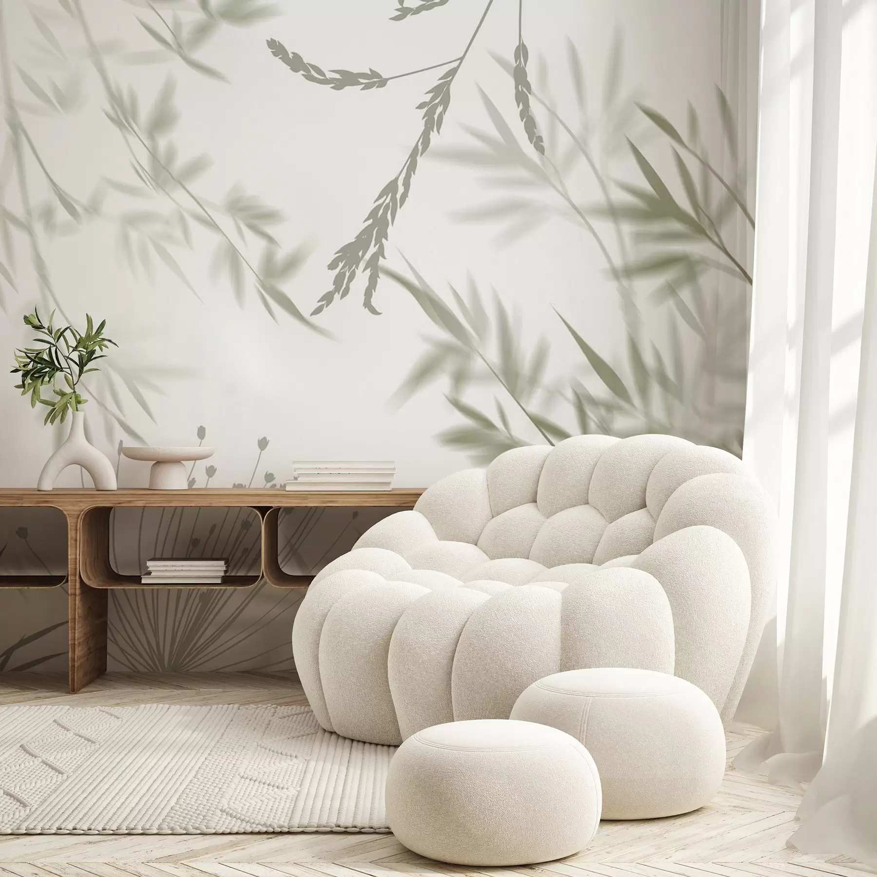 zidne murale Siluete lišća w04850