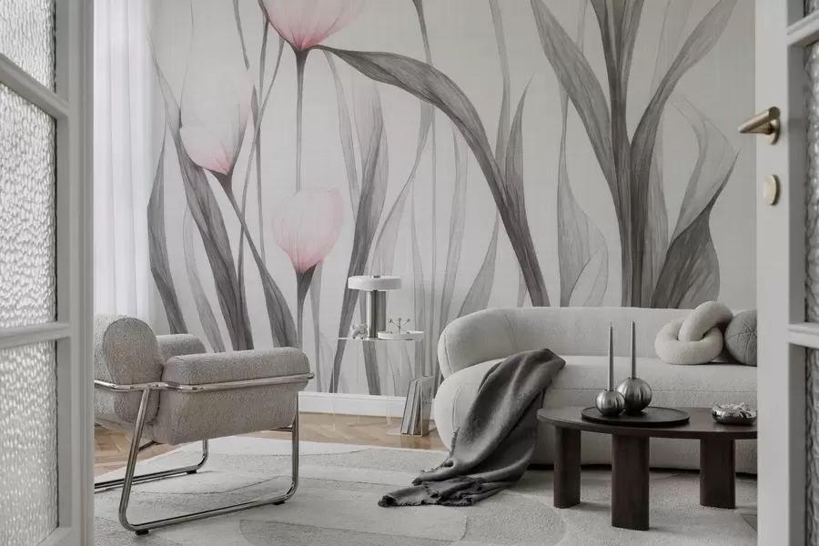 zidne murale Krhki prozirni tulipani w04831v1