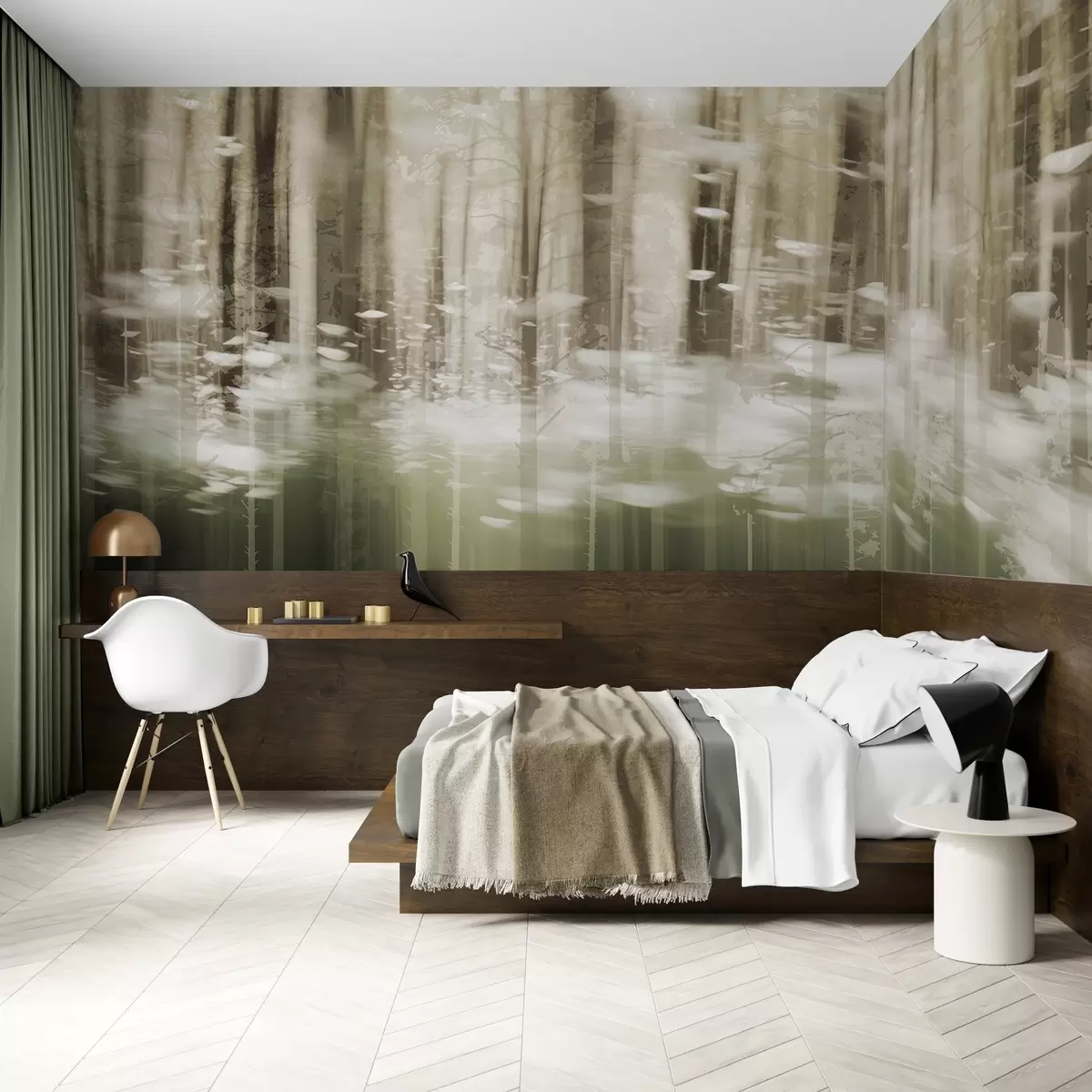 zidne murale Stilizirana debla u pastelnim bojama w04844