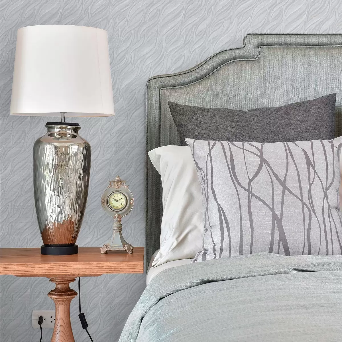 Pozadina Teksturirani valovi kista, hladna plavo-siva a00688v3