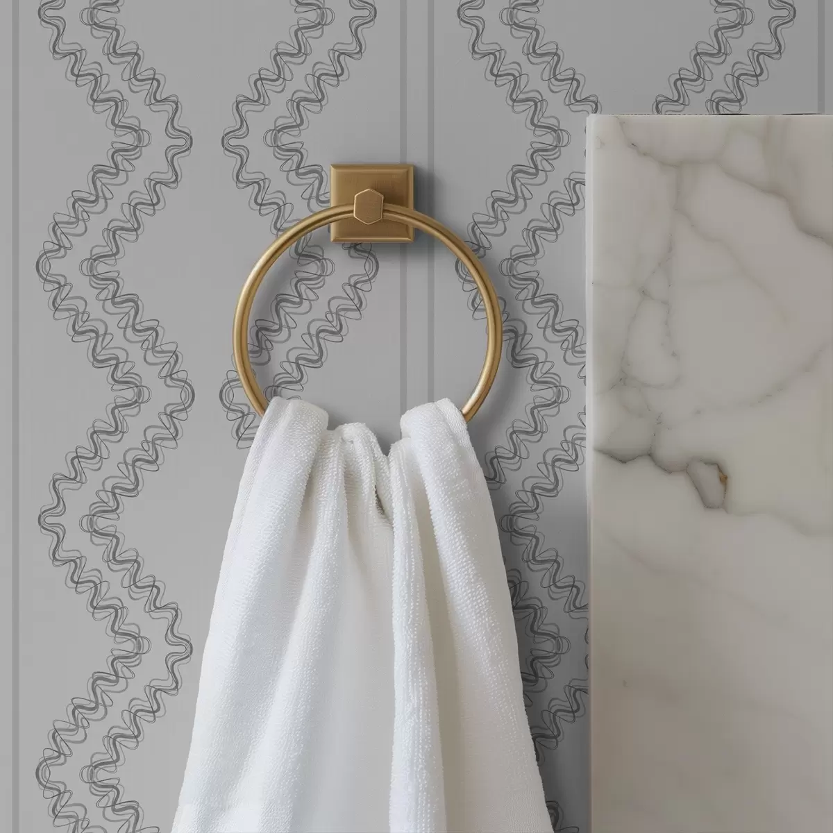 Pozadina Cik-cak uzorci s čipkom, neutralno siva a00689v2