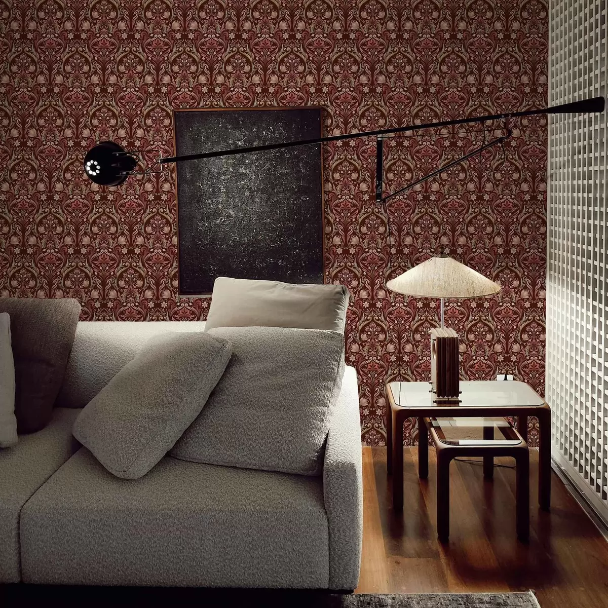 Pozadina Ornament od tulipana, bogata bordo pozadina a00827v2