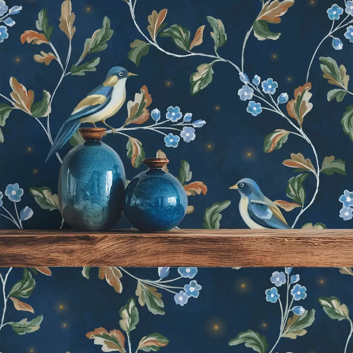 Pozadina Sise na granama, noćno plava pozadina s iskrama a00858