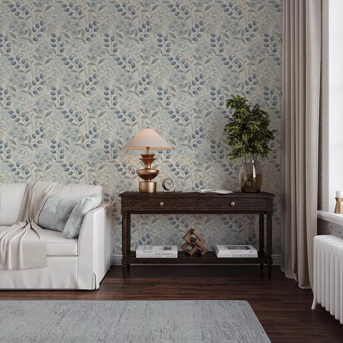 Pozadina Borovnice i svijetlo cvijeće na bjelokosti a00872