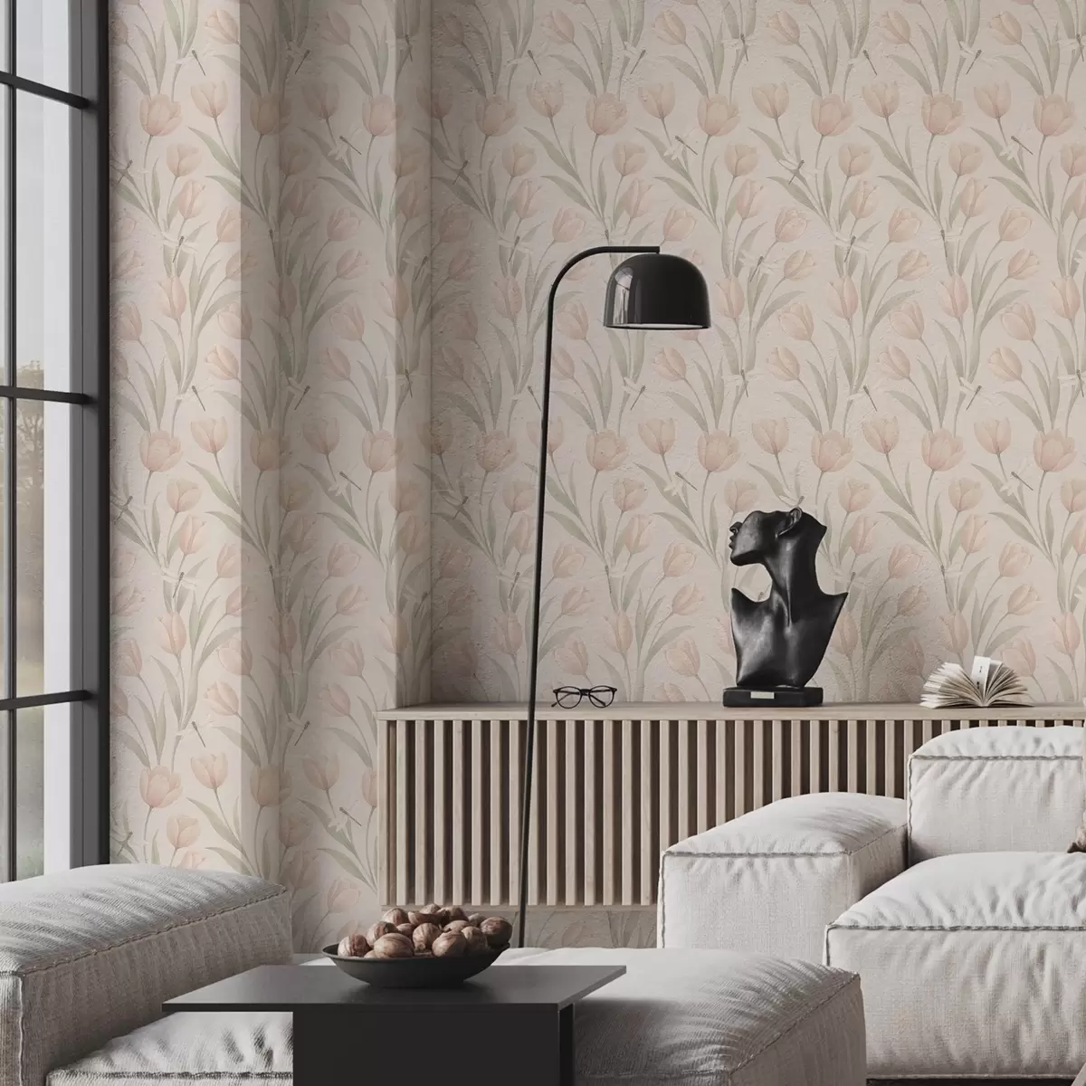 Pozadina Pastelni tulipani s vretencima na rumenilu a00876